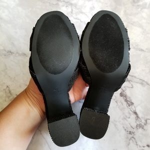 Lulu's Shoes - Lulu's | Black Pleated Knotted Mule Sandals Lulu's Shoes - Lulu's | Black Pleated Knotted Mule Sandals